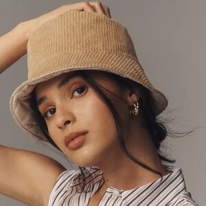 Anthropologie Tan Corduroy Bucket Hat